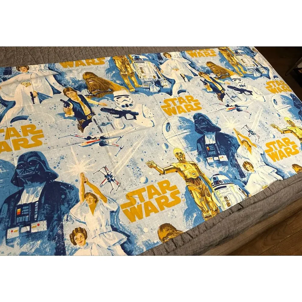 4 VINTAGE STAR WARS FABRIC VALANCES  3 at 38x28,1 at 79 x 29